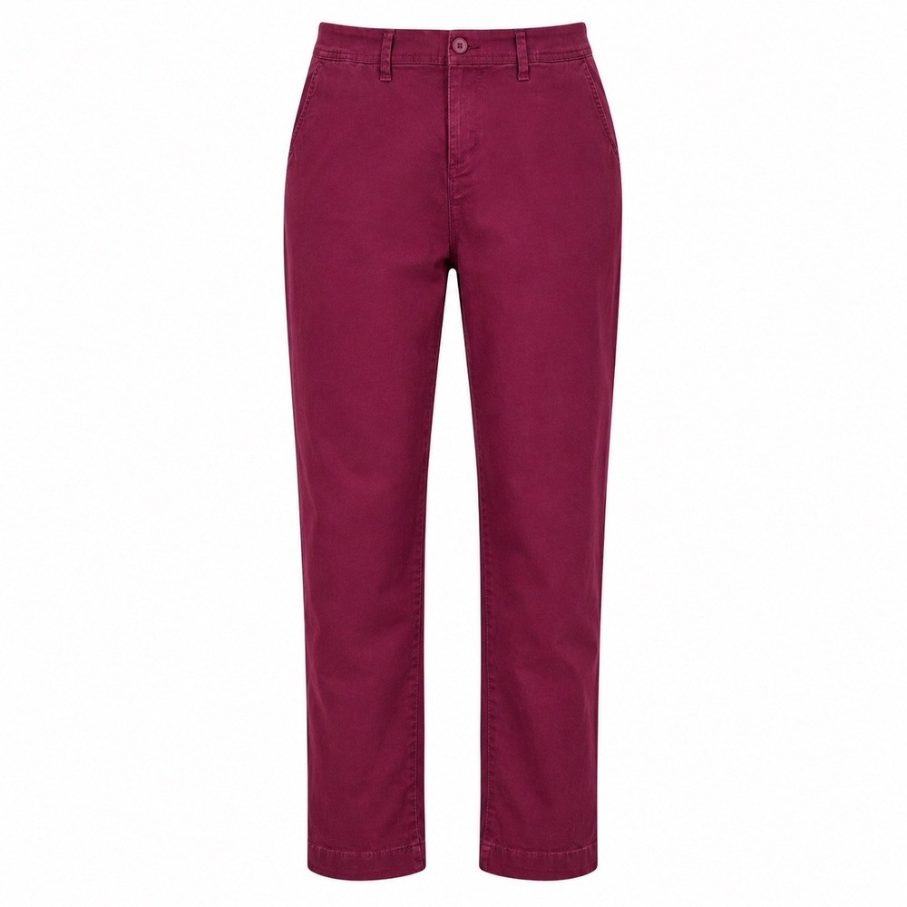 A New Day Womens Pants 16 Cotton Burgundy Chino Straight Leg Stretch Workwear